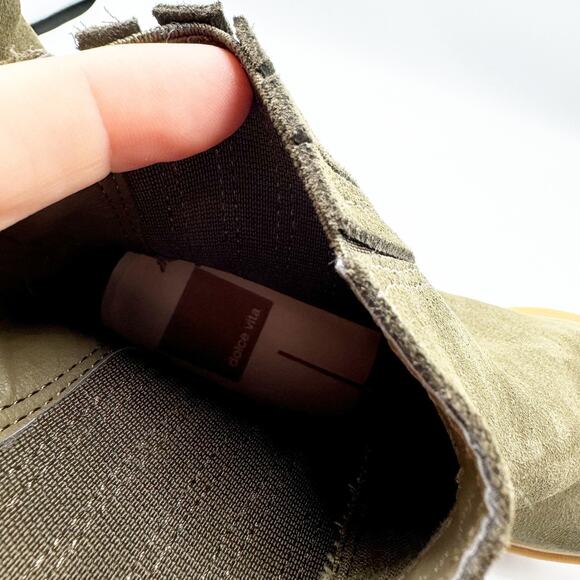 Dolce Vita Caster H2O Waterproof Boots Olive Green Suede Lug Sole Size 8.5 - Picture 8 of 9